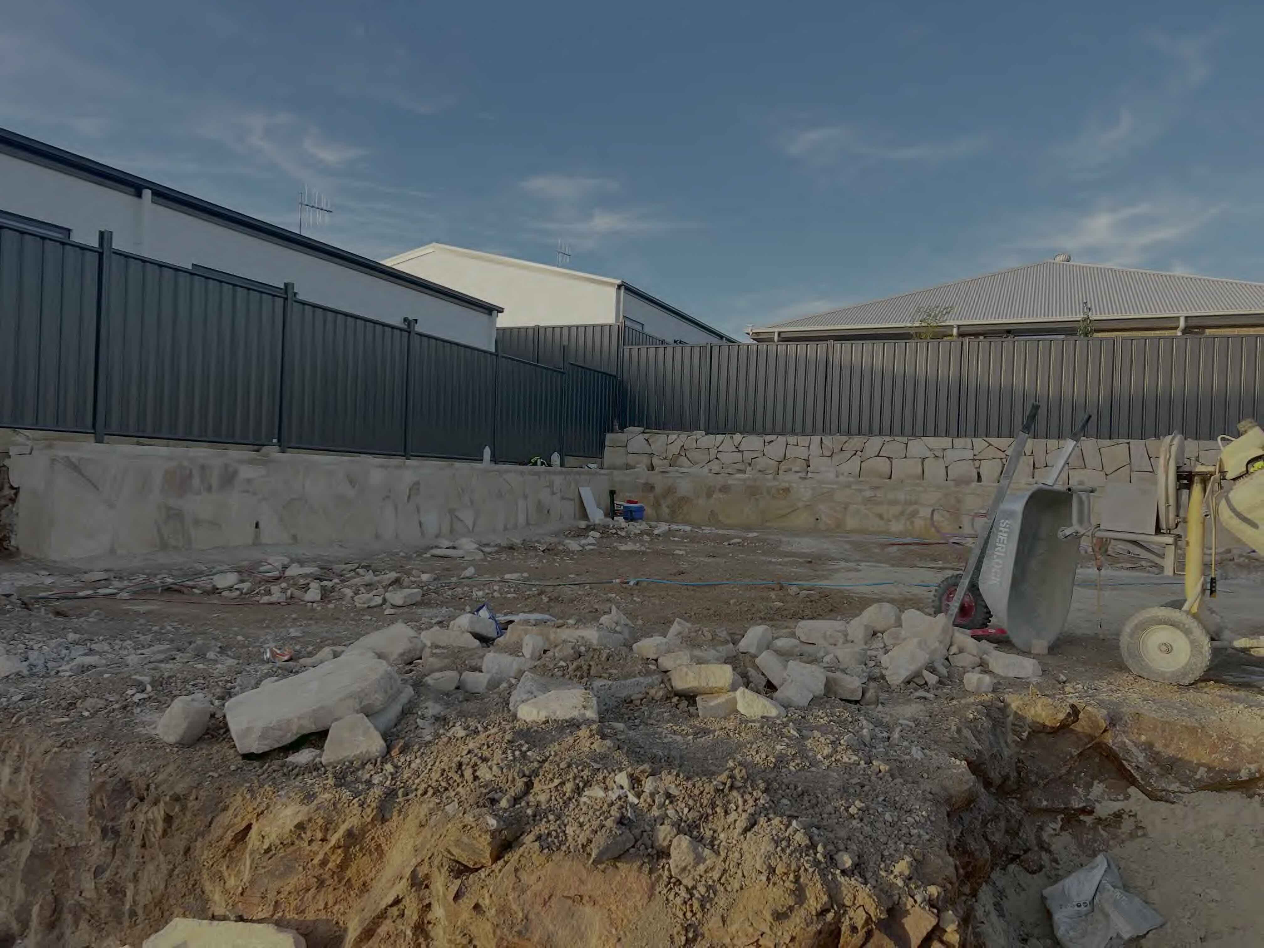 Detailed view of sandstone wall construction and stone wall building by experienced masonry professionals in ACT